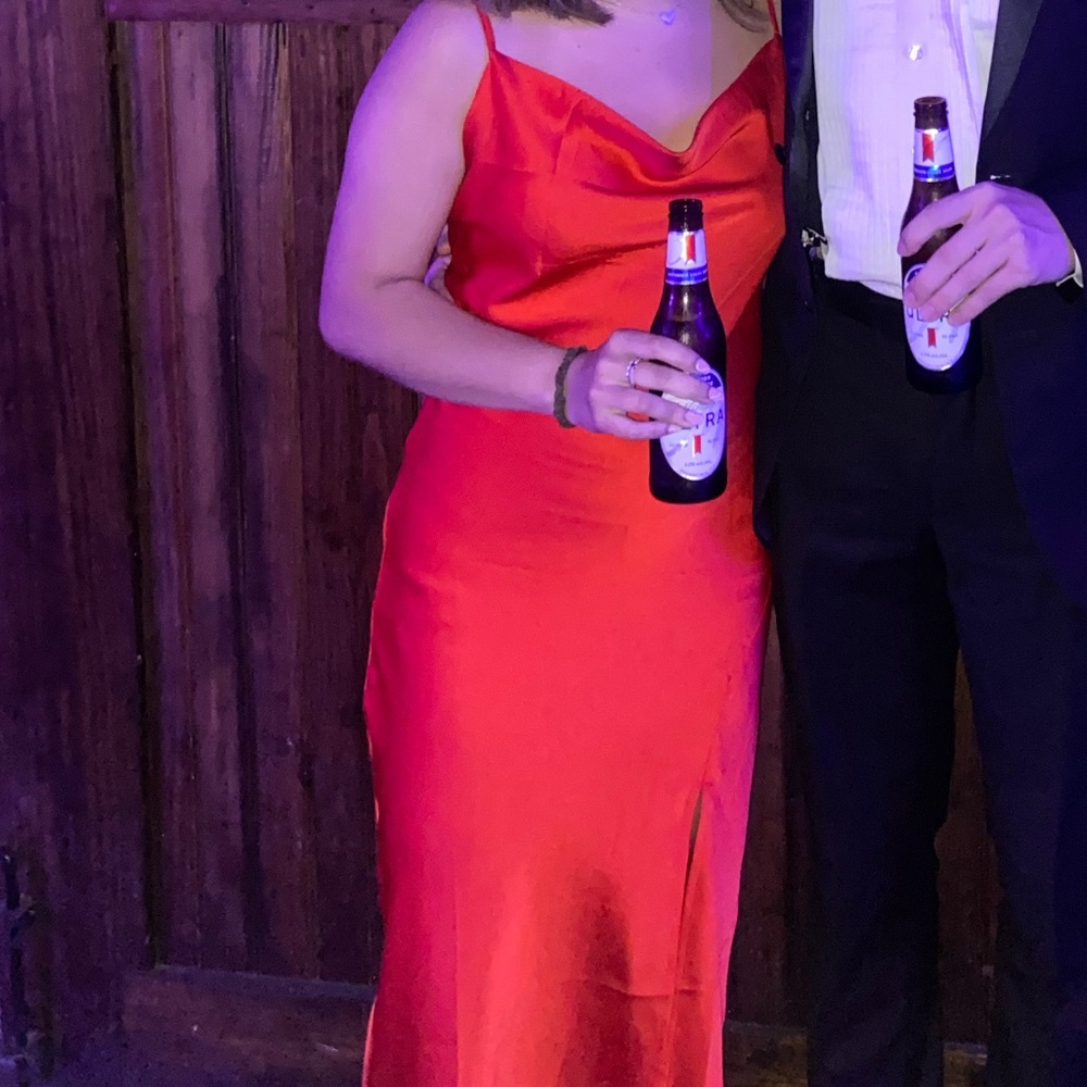 Red midi dress